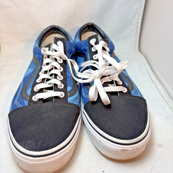 Rare Blue and Black Low-Top Vans Sneakers Men’s Size 13 Skate Shoes main image 7